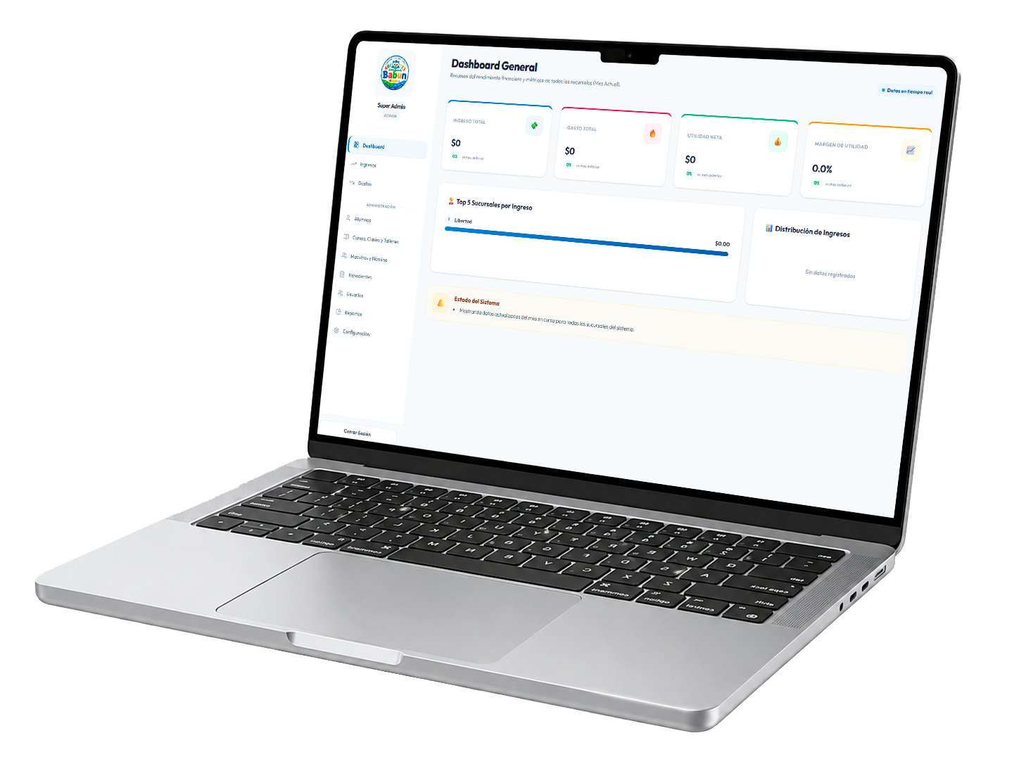 Dashboard del Sistema de Gestión Académica